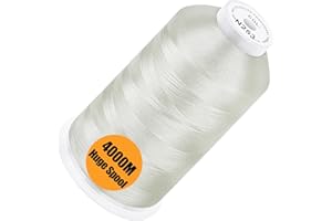 New brothread - Bobina Individual Enorme de 4000M/Unidad 100% Poliéster Hilo de Bordar a Máquina de 40WT para Máquinas Comerciales y Domésticas - Ivory White(Janome Color)