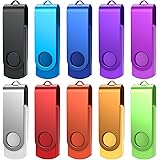 Uflatek Chiavetta USB 16 GB, 10 Pezzi 16GB PenDrive Ruotare 16 Giga Chiavette USB 2.0 Metallo Unità Flash Drive Colori Misti 