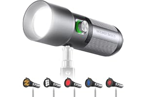 NEEWER Basics RGB Fotografie Taschenlampe, LED Spotlight, 4 Farben/20 GOBO Filter/CRI95+, 10W 6300K Videospot mit gemustertem Umgebungslicht aus Aluminium in Sonnenuntergangsfarbe für Foto Studio FL10