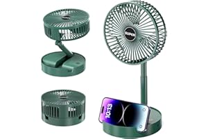 STLOVe Ventilador de Escritorio Plegable, Mini Ventilador Personal USB, 3 Velocidades Circulador de Aire Ajustable, Ventilador de Refrigeración Recargable, Ventilador de Mesa de Viento Portátil