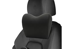 ZPPLD Car Neck Pillow,Car Pillow,Car Headrest,Car Head Support,Car Seat in Memory Foam, Breathable, Removable and Washable Cover, Black (C)