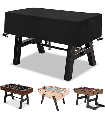 Copertura Per Biliardino Misisi - Impermeabile 210D Oxford, 142x74x13 Cm, Nero - Foto 6