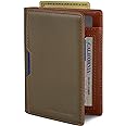 SERMAN BRANDS - Wallets for Men Slim Mens leather RFID Blocking Minimalist Card Front Pocket Bifold Travel Thin, Army Green 5.0, Slim