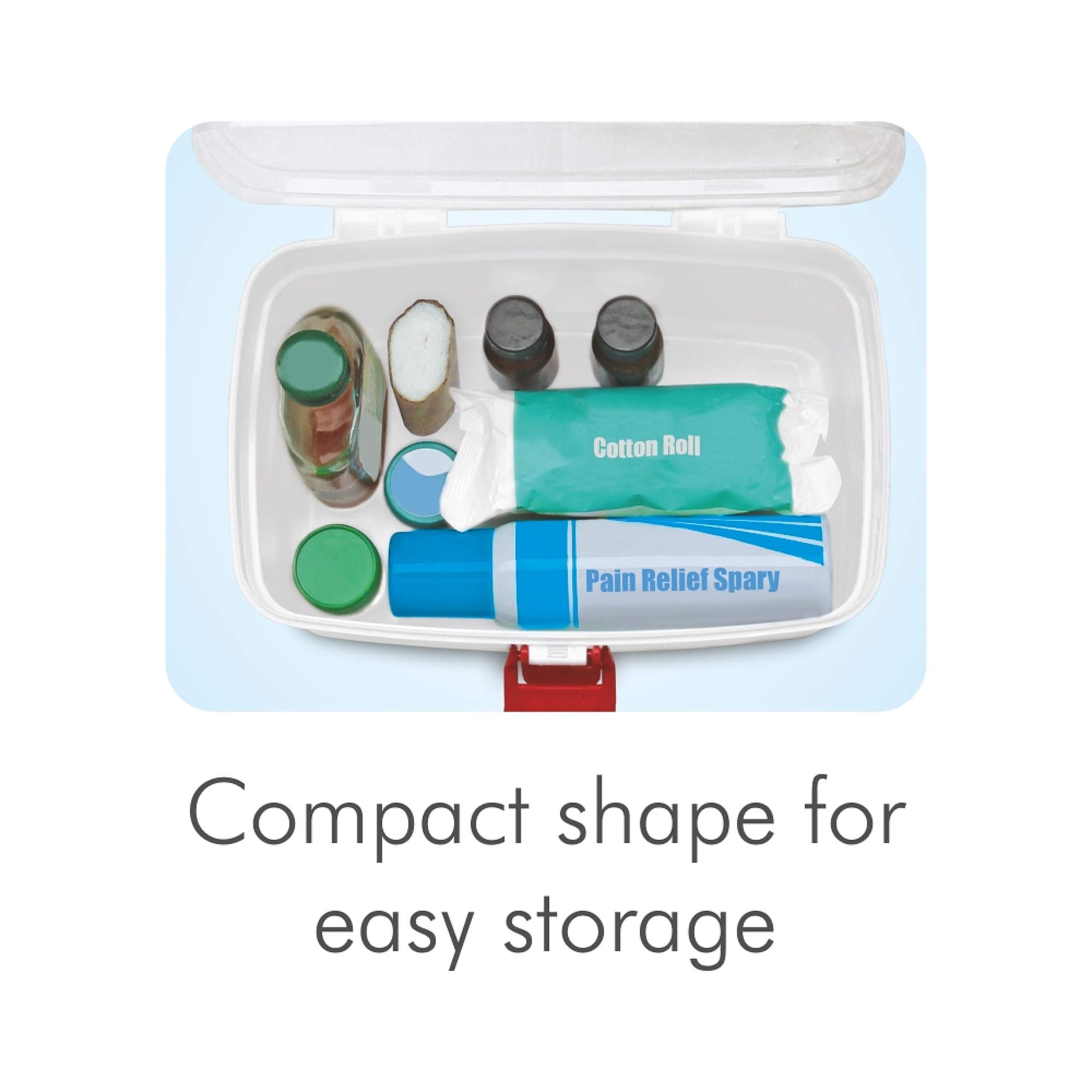 MILTON Plastic Medicine Box, First Aid Box, Detachable Tray with Handle, Emergency Indoor Outdoor Medical Utility Cabinet Organizer, Transparent, Portable & Lockable Container, White - Image 4