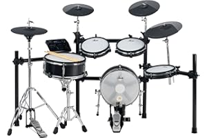 XDrum DD-650 Mesh E-Drum Kit - elektronisches Schlagzeug mit echter HiHat - 14" Snare-Pad und 14" Kick-Pad aus Holz - 720 Sounds, 20 Preset- und 20 User-Kits - inklusive Rack - Black Sparkle