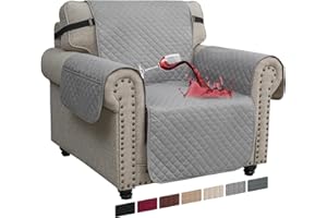 ‎CYCMACO CYCMACO Sofabezug 1 Sitzer, Sofabezug Wasserdicht, Sofaschoner rutschfest， sofabezug Mit Armlehnen, Couchbezug Überzug Sofabezüge Sofaschutz Für Katze, Grigio chiaro