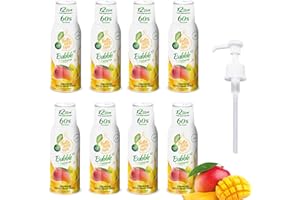 FruttaMax Sciroppo al Mango Senza Zucchero – 60% Frutta Vera | Sciroppo a Basso Contenuto Calorico per Gasatori, Cocktail e Dessert – 8 x 500ml