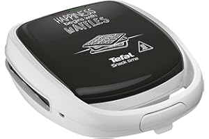 Tefal Appareil à gaufre, Multifonction, 2 jeux de plaques, Poignée sécurisée, Gaufrier Snack Time Happiness SW341112