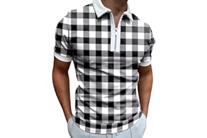 LAOSU Polo Homme Manches Courtes Décontractés Col Zippe Mode Vintage Pas Cher Imprimé Golf Grande Taille Confort Tee Shirt Tops Hauts Sport T-Shirt Casual Streetwear Printemps Été Beau Chic