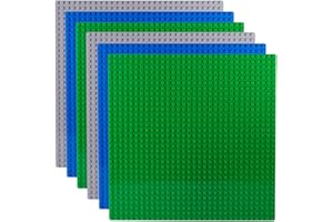 Apostrophe Games Blocco da Costruzione Classico Piastre di Base Compatibile con Tutte le Principali Marche (Pacchetto di 6 (Verde, Blu, Grigio))