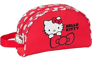 Safta HELLO KITTY ICONIC – Beauty case grande bambino, borsa per bambini, adattabile al carrello, ideale per bambini dai 5 ai 14 anni, comodo e versatile, qualità e resistenza, 26 x 16 x 9 cm, rosso /