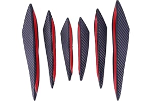 QIUMING SRJE 6 Pezzi Paraurti anteriore universale per auto Labbro, spoiler auto universale in fibra di carbonio Canard spoiler corpo splitter in fibra di carbonio per auto,veicoli
