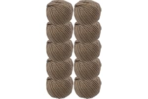 DELFINO WOLL DOLOMITI Tiglio 10 Gomitoli Lana Merinos 50g - Disponibile in più Colori e Spessori - Filato Colore Nocciola (075) - 85% Lana Merinos, 15% Microfibra - 100% Made in Italy (075)
