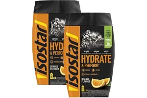 Isostar Hydrate & Perform Iso Drink – 400 g isotoniskt dryckepulver – elektrolytpulver för att stödja sportprestanda – orange (2 x 400 g)
