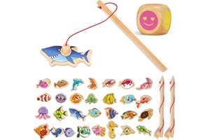 JONEG Stocking Fillers for 3+ Year Old Toddlers: 31 PCS Magnetic Fishing Game for Kids, Gifts for 2 3 4 5 Years Old Boys Girls Presents, Educational Learning Fishing Toy for Christmas Birthday Party