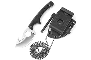 SPITZKANTE Cuchillo al aire libre Ho - yn, clip ajustable de 360 °, longitud de la cuchilla de 6,2 cm, cuchillo de collar de Buen gancho con tubo integrado.