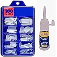 URBANMAC Artificial Nails Set With Glue #gm, Acrylic fake/False Nails Set Of 100 Pcs, Reusable