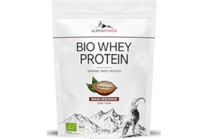 ‎ALPENPOWER AlpenPower BIO WHEY Protein Kakao 500 g - 100% natürliche Zutaten & ohne Zusatzstoffe - Hochwertiges CFM Eiweiß-Pulver aus bester Bio-Alpenmilch