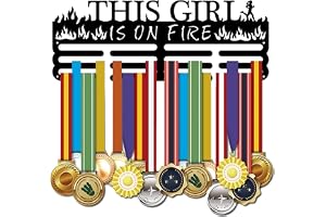 SUPERDANT This Girl is on Fire Medaljhållare löparmedaljer visa svarta järn väggmonterade krokar personlig medaljhållare för