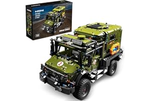 MISINI Technik TGL T4023 Unimog Rescue Vehicle Clamping Blocks, 3850 Pieces Military Ambulance Clamping Blocks Model Kit, MOC Large Military Ambulance Toy Gifts for Adults
