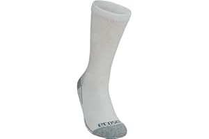 Diabetic Socks - 3 Pair - Viscose from Bamboo - Crew w/Arch Support - Size 9-11 - Whit... by Ecosox
