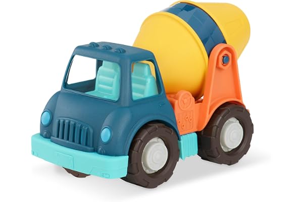 Battat - Wonder Wheels - Camion à Ciment - Camion avec bétonnière - Pièces Mobiles - Jouet de Construction Robuste pour Tout-Petits et Enfants - 1 an et +