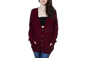 PURPLE HANGER Women's Long Sleeve Cable Knit Chunky Cardigan