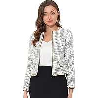 Allegra K Giacca In Velluto Donna – Bottoni Anteriore, Vintage, Con Tasche – Perfetta Per Natale E Ufficio – Nero - 2