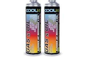 ‎COOL5 Cool5 2X Klimaanlagen-Reparaturset - Kältemittelersatz und Öl (R134a und R12 Gasersatz) für Autos 1995-2016 - hohe Leistung (2 Dosen 2in1 290g R134a Autos 1995-2016)