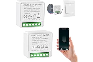 HNCY 2PC Interruptor de Luz Inteligente WIFI, Interruptore Inteligente Alexa, Smart Switch WIFI,Interruptore Inteligente Compatible con Alexa,Tuya y Smart Life,Interruptor WIFI, Interruptor Alexa