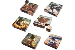 DARLEEYO 6 Patterns Italian Brainrot Block Cube - Italian Brainrot Toys, Tung Tung Tung Sahur Tralalero Tralala Brain Rot Magic Cube Puzzle, Adults Stress Relief Toys Product Gifts for Christmas