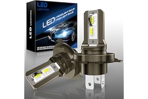 AUXIRACER H4/9003/HB2 Lampadina LED per auto, 80W, 24000lm, 500K Bianco 12V, Kit di conversione lampadina auto abbagliante/anabbagliante, 2 pezzi luce antifurto.