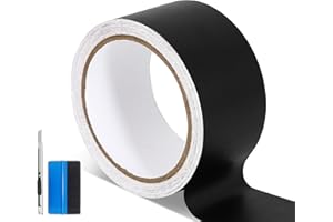 NewL Schwarz Mattiert Vinyl Wrap Trim Decal Self Adhesive DIY Tape for Black Out Chrome Delete Fensterverkleidung Auto Türverkleidung Türschweller (5cm x 900cm)