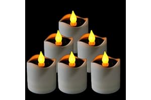 SAMLAK Conjunto de 6 velas solares, Luz de té con velas LED sin llama con energía solar parpadeante, Perfecto para Navidad, decoración del día de San Valentín, de fiesta, cumpleaños, bodas