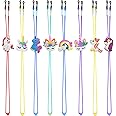 SKYCOOOOL Kids Glasses Strap (8PCS) Unicorn Rainbow Adjuster Stretchy Eyeglass Strap for Boys Girls