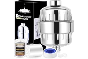 20 Stage Shower Filter Laicky Shower Head Filter, Hard Water Filter, Skin and Hair More Healthier, Remove Chlorine Heavy Metals and Other Sediments, Vitamin C Water Softener Reduces Dry Itchy Skin