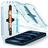 Spigen EZ Fit Screen Protector [2-Pack] for iPhone 12 Pro Max | Incl. Installation Kit, Tempered Glass, High Definition, Case