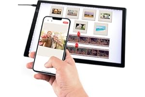 TCNEWCL Slide Viewer Lichtblock für Dias und Film negatives Scannen, ultradünn, A4 Größe, magnetische Hintergrundbeleuchtung mit 3 Helligkeitsstufen, USB betrieben