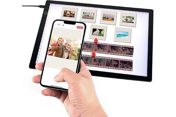 Tablette lumineuse pour diapositives et numérisation négative de film, format A4 ultra fin, rétro-éclairage magnétique avec 3 niveaux de luminosité, alimentation USB