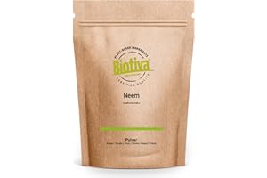 Biotiva Poudre de margousier bio 100g - Azadirachta Indica - Neem - Margosier - Complément alimentaire ayurvédique - Qualité biologique - Conditionné en Allemagne (DE-ÖKO-005)