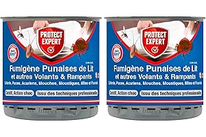 PROTECT EXPERT Lot de 2 Fumigènes Anti-Punaise De Lit - 2x10g - Elimine Les Larves & Punaises De Lit & Acariens Sans Dépôts Visibles ni Odeurs Persistantes - Curatif & Action Choc PUMIG10X2