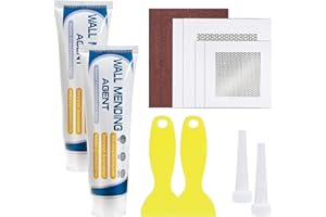 QILUCKY Wall Repair Kit with Drywall Patch, Sandpaper, Filler Paste and Scraper for Repairing Holes, Peeling, Graffiti, Cracks