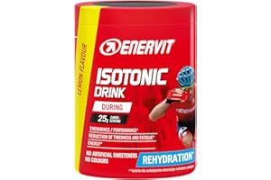 Enervit, Isotonic Drink Limone, Bevanda Reidratante, Per Reidratarsi Durante Sforzi Prolungati, Riduce la Stanchezza, 25g di Carboidrati a Porzione, Gusto Limone, Barattolo da 420g