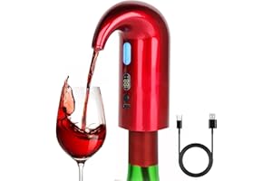 BANGDILS Aireador eléctrico decantador de vino, vertedor de aireador de vino tinto de un toque, aireador y dispensador de vino inteligente con tipo C recargable para el hogar y el bar