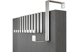 Menz Perchero puerta – 10 piezas ganchos por los grosores de puertas de 36 mm – colgador puerta de acero inoxidable
