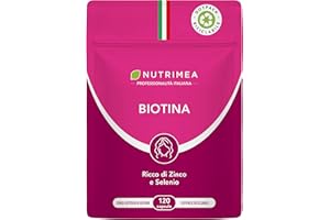 PLASTIMEA Biotina Capelli | 120 Capsule | Integratori Per Capelli, Unghie e Pelle | Vitamina B8, Zinco, Selenio e Semi di Zucca | Trattamento 4 Mesi | Nutrimea
