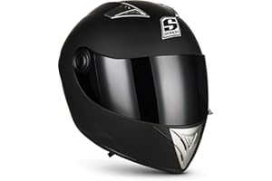 ‎SOXON Soxon® ST-550 „Fighter“ · Integral-Helm · Full-Face Motorrad-Helm Roller-Helm Scooter-Helm Cruiser Sturz-Helm StreetFighter-Helm Sport Urban MTB · ECE 22.05 Visier Schnellverschluss Tasche M (57-58cm)