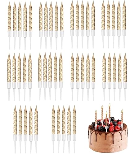 50 Candeline Compleanno Per Torta - Color Oro Rosa Con Supporti | Decorazioni Feste - Foto 9