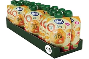 Hero Solo Nutri Vita Pouch 100% Bio Patata Dolce, Mela, Banana, Acerola e Cannella senza Zuccheri Aggiunti, Conservanti e Coloranti, senza Glutine, dai 4 Mesi in su - Pack da 18 Confezioni X 100 G