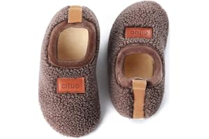 Dream Bridge Pantoufles pour Tout-Petits, Pantoufles en Molleton Sherpa pour Enfants avec Semelle antidérapante pour garçons et Filles